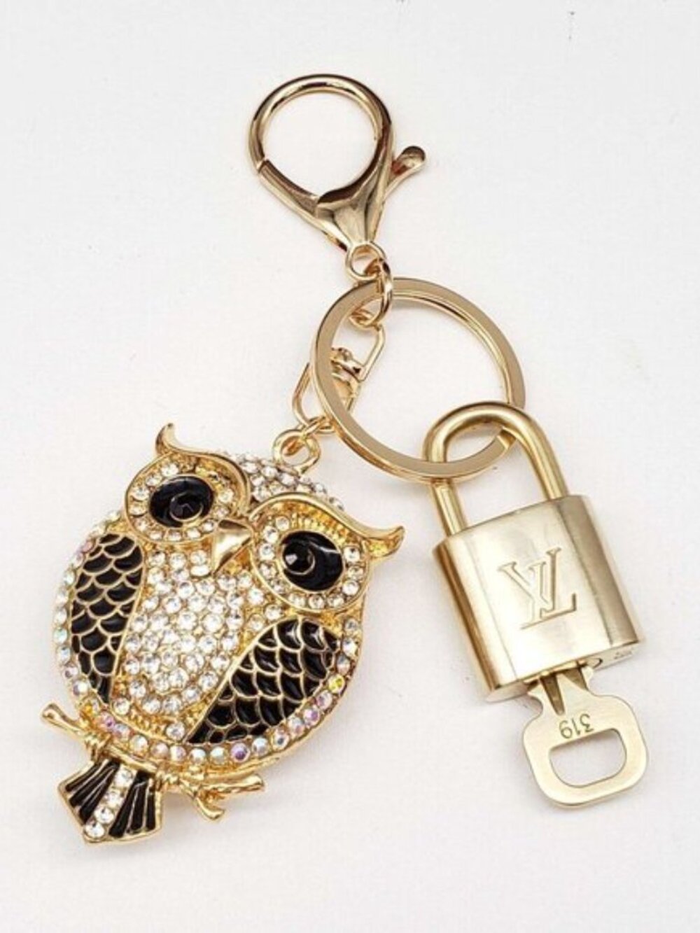 Louis Vuitton Gold Lock 🔑 Authentic LV Padlock + Bag Unbranded Owl Charm